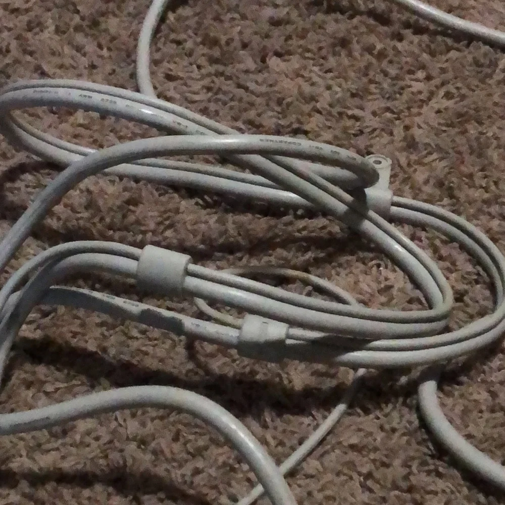 12’L heavy duty computer monitor cord with USB cord to old micro usb attached